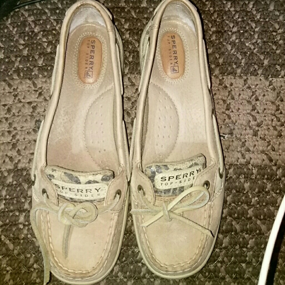 Sperry Top-slider leopard print boat shoes 6.5